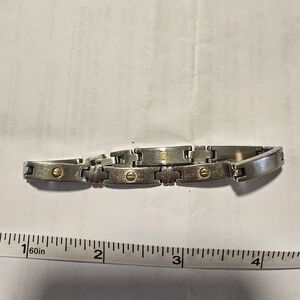 Stainless Steel Womens Gold and Silver Tennis Bracelet preppy Vintage